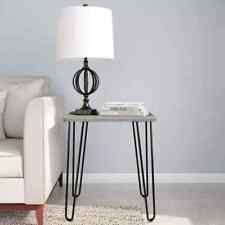 End Table with Hairpin Legs Woodgrain Look Gray - New York - US