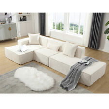 Modern L-Shaped Minimalist Modular Living Room Sofa Set w/3 Pillows Living Room - Mumbai - India