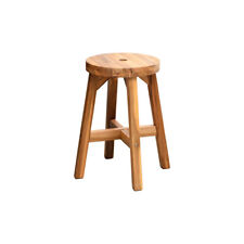 Round Top Stool Natural Acacia Wood Seat Minimalist Loft Home cor up to 250lb - Lithia Springs - US