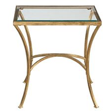 Minimalist Gold Arch End Table | Metal Glass Top Side Accent Modern Contemporary - Mumbai - India