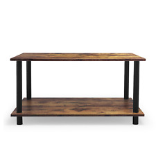 Retro-minimalist Rectangle Coffee Table, Brown, 35.4x21.7"x18.0" - Corona - US"