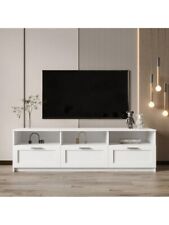 White Modern Minimalist TV Cabinet 80 Inch TV Stand, Open Locker Living Room - Mumbai - India