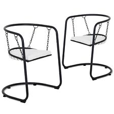 Swing Accent Chairs Set of 2, Black Metal Arm Chairs for Bedroom, Living Room - Rancho Cucamonga - US