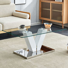 Modern minimalist coffee table. Transparent tempered glass tabletop - Mumbai - India