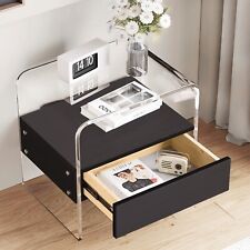 Acrylic End Table,Bedside Table,Nightstand with Black Drawer for Living Room,Bed - Perth Amboy - US