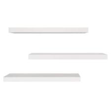 Kiera Grace Floating Wall Shelf Painted Minimalist Solid Wood White(Set of 3) - Toronto - Canada