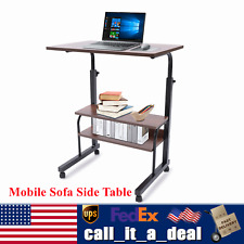 Mobile Sofa Side Table Laptop Table Book Desk Cart Tray Adjustable w/ Wheels - Toronto - Canada