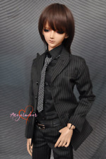 1/4 1/3 Uncle HID BJD Doll Clothes Striped Formal Uniform Business Suit Black