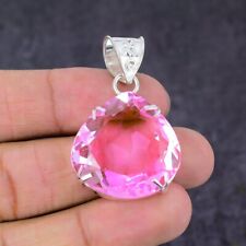 Natural Pink Kunzite Gemstone Handmade 925 Sterling Silver Pendant 1.73 Love p6"