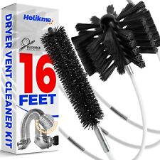 Dryer Vent Cleaner Kit Lint Brush Drill Attachment Duct Cleaning Tool Snake 16FT