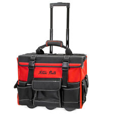 Portable Tool Bag with Wheels Rolling Tote 18 Wheeled Storage Case & 19 Pockets"