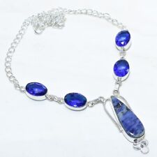 Sodalite, Sapphire Gemstone Handmade Ethnic Silver Jewelry Necklace 18 NRJ11577"