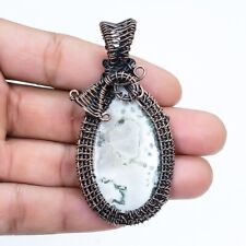 Tree Agate Gemstone Handmade Copper Wire Wrapped Jewelry Pendant 2.5 PBA220"