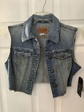 Guess Distressed Denim Vest Los Angeles Sz M