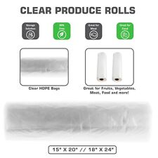 Clear Plastic Produce Bags on a Roll - Multipurpose Storage Bags - HDPE Plastic