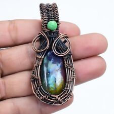 Labradorite Gemstone Handmade Copper Wire Wrapped Jewelry Pendant 2.6 PBA87"