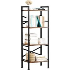 4 Tier Book Shelf, Small Bookshelf Storage Organizer, Tall Narrow Bookcase wi... - Eugene - US