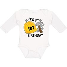 Inktastic Its My 1st Birthday With Construction Tools Long Sleeve Creeper First
