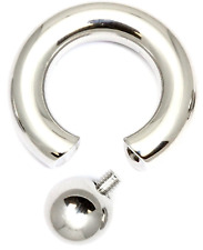 HEAVY LARGE GAUGE STEEL BCR SCREW IN BALL CLOSURE RINGS PA EAR NIPPLE 4MM - 15MM