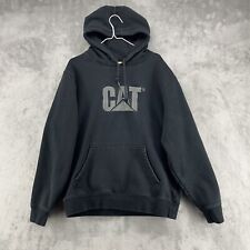 CAT Caterpillar Sweatshirt Mens XL Black Hoodie Heavyweight Construction Tools