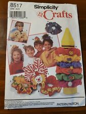 SIMPLICITY 8517 GIRLS HAIR ACCESSORIES-SCRUNCHIES IN 17 STYLES PATTERN 1993 FF