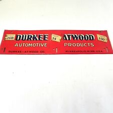 1920-30's DURKEE ATWOOD AUTOMOTIVE BELTS METAL SIGN GAS SERVICE STATION DECOR