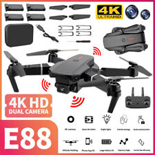 4k HD Wide Angle Dual Camera Rc Drone Foldable FPV WiFi Quadcopter + 4 Batteries