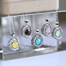 Cute Women 925 Silver Filled Necklace Pendant Gift 5 Color Cubic Zircon Jewelry