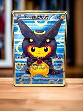 Poncho Pikachu x Rayquaza Gold Metal Pokemon Card Collectible/Gift/Display