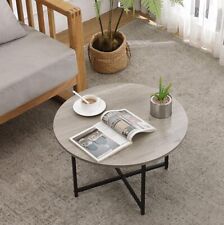 Round Coffee Table with Rustic Wooden Top & Sturdy Mental Legs 24 Inch Room - Toronto - Canada