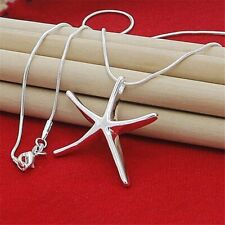 16-30Inches 925 Sterling Silver Charms Necklace Star Starfish Jewelry for Women