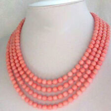 Fashion Jewelry Women's Natural 6-7mm Pink Coral Handmade Necklace Long 70''