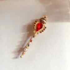 Vintage Court Antique Rhinestones Colored Sceptre Brooches Jewelry Pins