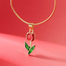 Vintage Elegant Romantic Tulip Pendant Necklace Clavicle Chain Jewelry Gifts C❤M