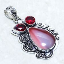 Mookaite, Garnet Gemstone Handmade Ethnic Silver Jewelry Pendant 2.1 PRJ12807"