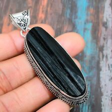 Black Tourmaline Gemstone Handmade Gift Jewelry Pendant 2.36 t497"