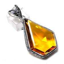 Citrine Gemstone Handmade 925 Sterling Silver Gift Jewelry Pendant 2.25 I227"