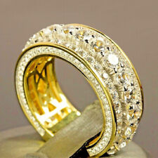 Fashion 18K Yellow Gold Filled Cubic Zirconia Ring Women Men's Wedding Jewelry