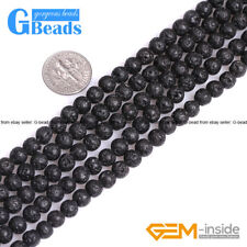 Natural Black Volcanic Lava Sponge Round Beads For Jewelry Making Free Shipping