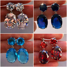 Gorgeous Drop Earring Women 925 Silver Filled Jewelry Cubic Zircon A Pair