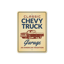Classic Chevy Truck Metal Sign Chevrolet Automotive Car Man Cave Sports Retro
