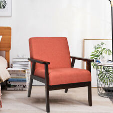 Solid Rubber Wood Fabric Accent Armchair - Mumbai - India