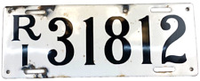 Vintage Rhode Island 1912-1917 Porcelain Auto License Plate Collector Wall Decor