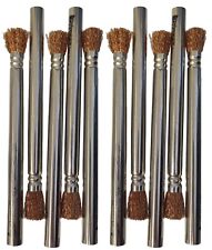 Lot of 10: Bronze/Phosphor Bristle Shop Cleaning Brush - 1/2 Diameter"