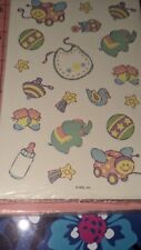 Vintage American Greeting Stickers Baby items Bib Top Bottle 1 Sheet