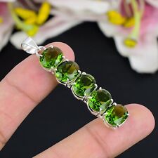 Peridot Gemstone Pendant Handmade Boho Jewelry 925 Sterling Silver Pendant