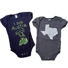 EUC Texas State I Dig Austin Graphic 3-6 Months Baby BUNDLE 2 ITEMS One Piece