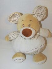 Items international cream tan mouse Chubby Plush round baby soft toy brown stars