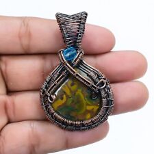 Fruit Jasper Gemstone Handmade Copper Wire Wrapped Jewelry Pendant 2.2 PBA405"