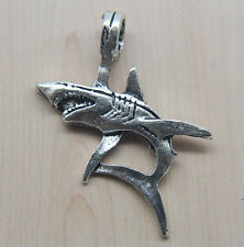 4/10/20pc retro style Jewelry Making Big shark alloy charm pendants 36x33mm